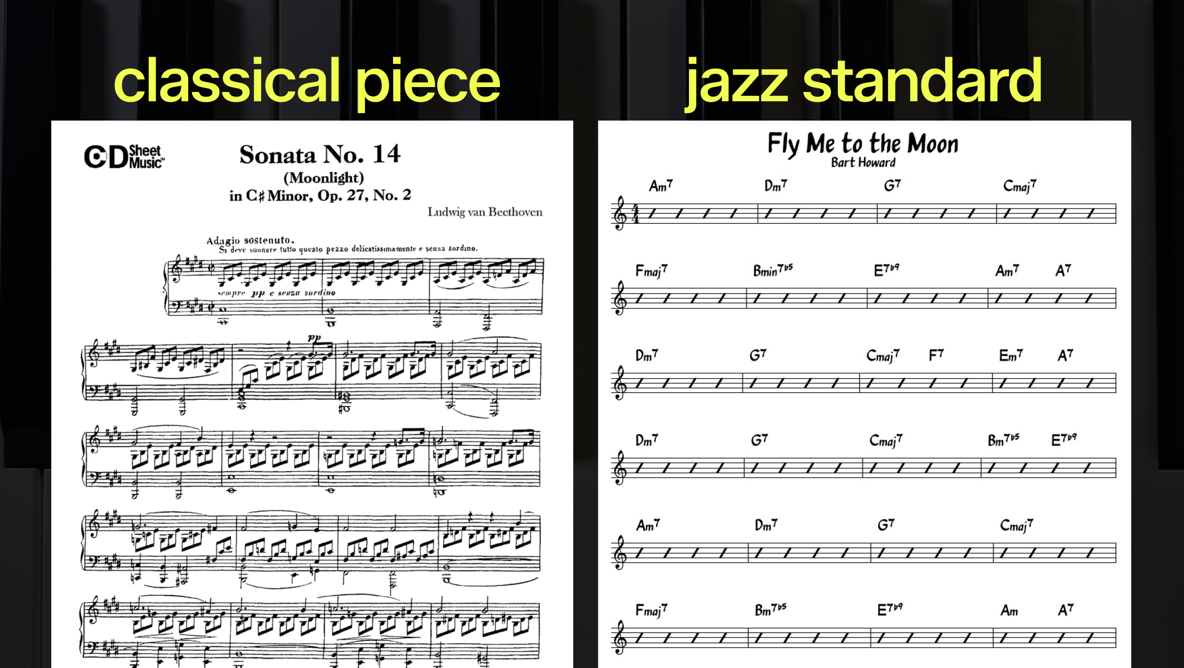 A comparison of a classical piece and a jazz standard